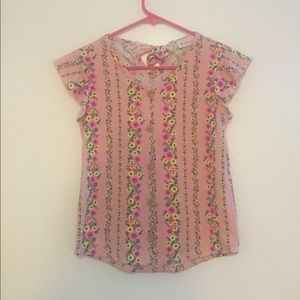Foral Pink Top Size Small